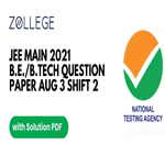 JEE Main 2021 Question Paper with Answer Key PDF for BE BTech Aug 3 Shift 2 ZPYP
